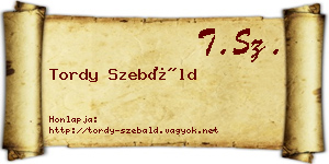 Tordy Szebáld névjegykártya